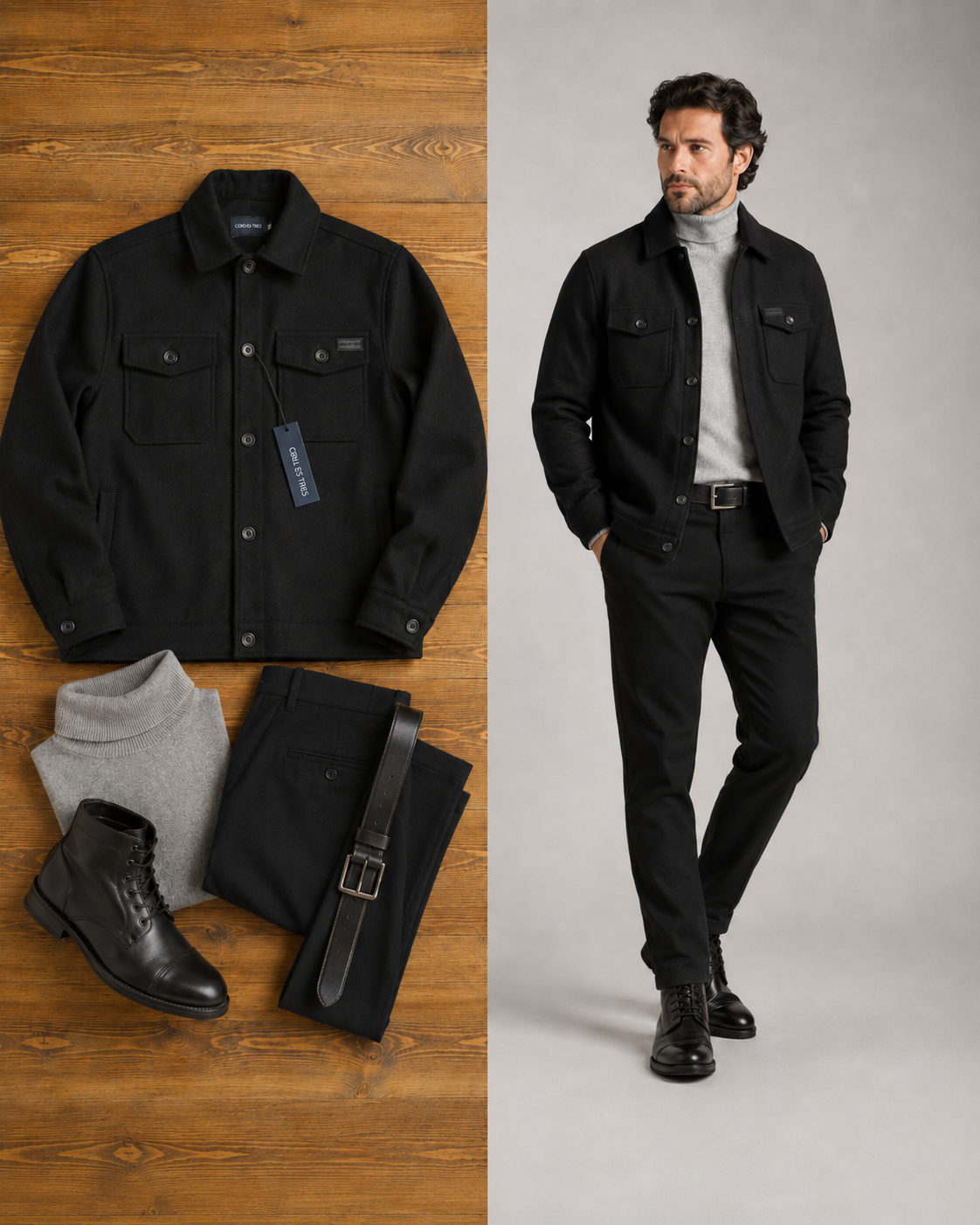 8022NE - CHAQUETA MALTA NEGRO